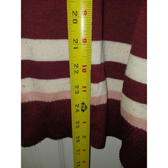 J Jason Wu Top Knit Women's XL Multi Striped Sweater Pink White Maroon **flaw** - Picture 12 of 12